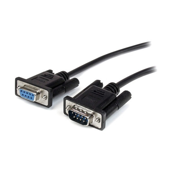 1m Black Straight Through DB9 RS232 Serial Cable