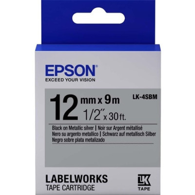 Epson LabelWorks Metallic LK Tape Cartridge -LK-4SBM