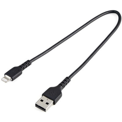 12inch/30cm Durable Black USB-A to Lightning Cable -RUSBLTMM30CMB