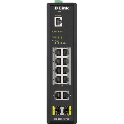 D-Link 12-Port Gigabit Smart Managed Industrial PoE Switch -DIS-200G-12PSW