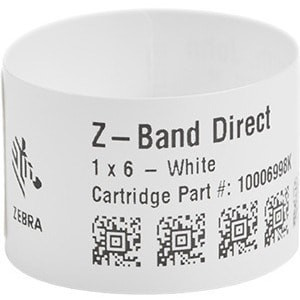 Zebra Wristband Polypropylene 1 x 11in Direct Thermal Zebra Z-Band - 10006995K