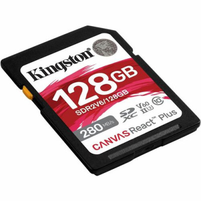 Kingston Canvas React Plus 128 GB Class 10/UHS-II (U3) V60 SDXC -SDR2V6/128GB