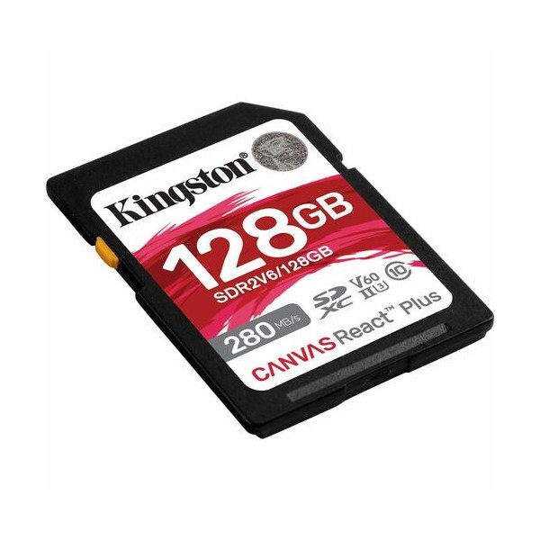 Kingston Canvas React Plus 128 GB Class 10/UHS-II (U3) V60 SDXC