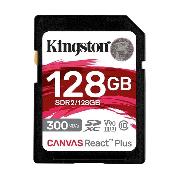 Kingston Canvas React Plus SDR2 128 GB Class 10/UHS-II (U3) V90 SDXC