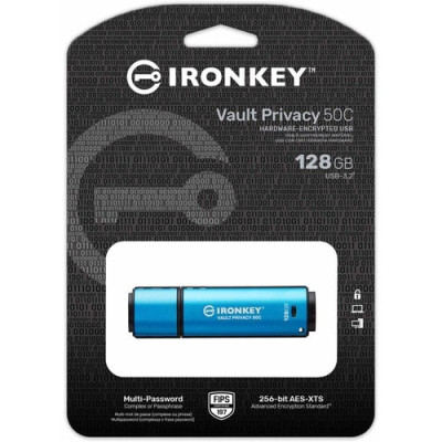 Kingston Vault Privacy 50 Series 128GB USB 3.2 (Gen 1) Type C Flash Drive -IKVP50C/128GB