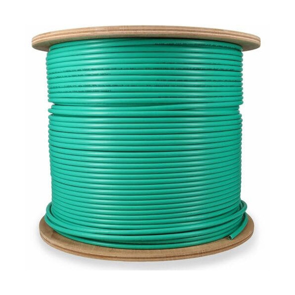 000ft Non-Terminated Green Cat6A STP Plenum-Rated Copper Patch Cable