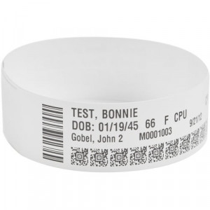 Zebra Wristband Polypropylene 1 x 11in Direct Thermal Zebra Z-Band Direct 1 in core -10005008