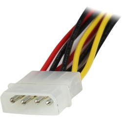 12in LP4 to 2x Latching SATA Power Y Cable Splitter Adapter -PYO2LP4LSATA