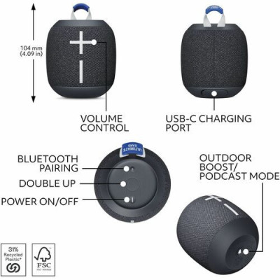 Ultimate Ears WONDERBOOM 4 Portable Bluetooth Speaker System -984-001876