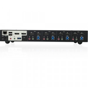 IOGEAR 4-Port 4K Dual View DisplayPort KVMP with USB 3.0 Hub and Audio (TAA) - 4 Computer(s)