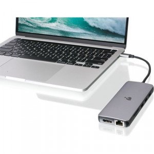 IOGEAR USB-C Triple HD Compact Dock w/ PD 3.0 - for Notebook/Tablet/Workstation/Monitor - Memory Card Reader