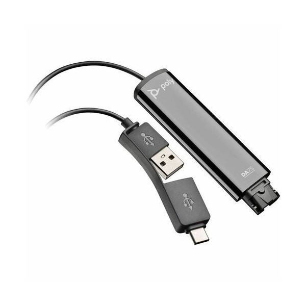 Poly DA75 USB to QD Black Adapter