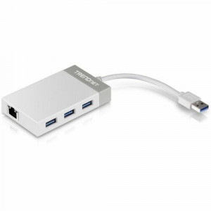 TRENDnet 3-Port USB 3.0 Hub with 10/100/1000 Mbps Gigabit Ethernet Adapter -TU3-ETGH3