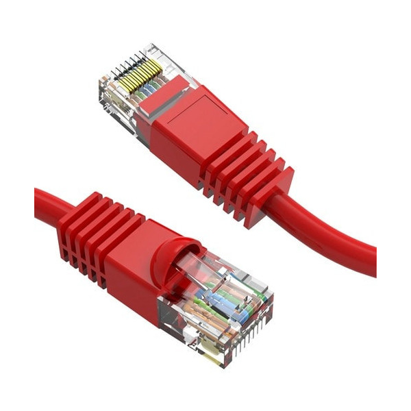 Axiom 2FT CAT6 UTP 550mhz Patch Cable Snagless Molded Boot (Red) - 2 ft Category 6 Network Cable for Network Device