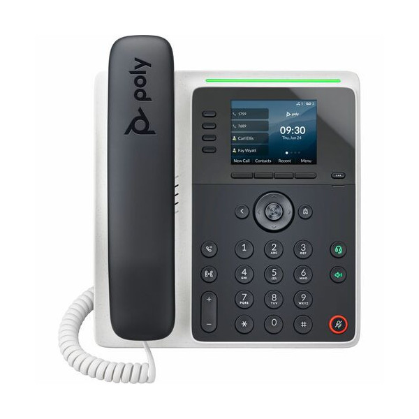 Poly Edge E220 IP Phone - Corded - Corded/Cordless - Bluetooth - Desktop, Wall Mountable - Black - VoIP