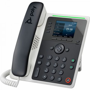 Poly Edge E220 IP Phone - Corded - Corded/Cordless - Bluetooth - Desktop, Wall Mountable - Black - VoIP