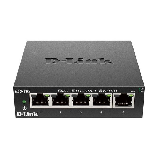 D-Link DES-105 5-Port 10/100 Desktop Switch - 5 x 10/100Base-TX