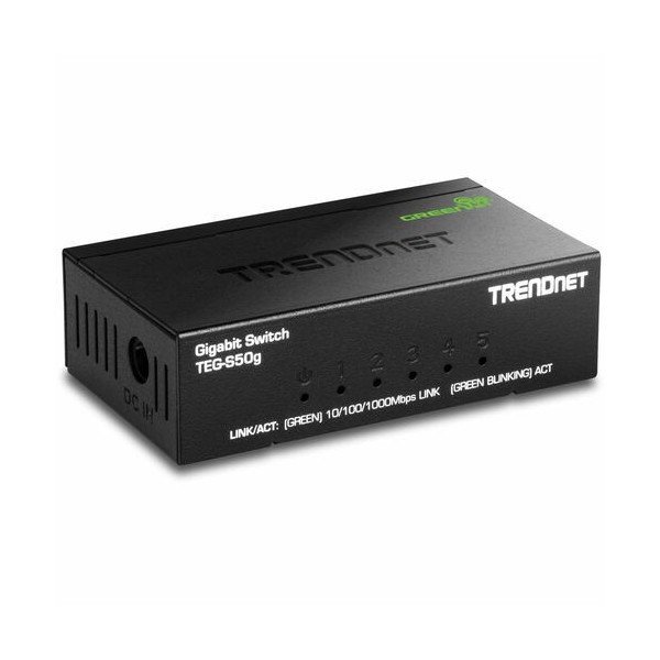 TRENDnet 5-Port Unmanaged Gigabit GREENnet Desktop Metal Switch