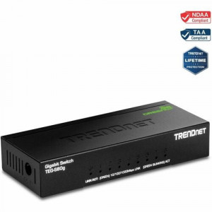 TRENDnet 8-Port Unmanaged Gigabit GREENnet Desktop Metal Switch -TEG-S80G
