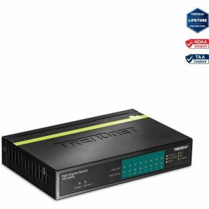 TRENDnet 8-Port Gigabit PoE+ Switch, 8 x Gigabit PoE+ Ports, 123W PoE Power Budget - TPE-TG80G