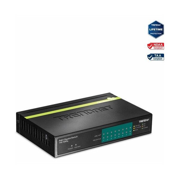 TRENDnet 8-Port Gigabit PoE+ Switch, 8 x Gigabit PoE+ Ports, 123W PoE Power Budget