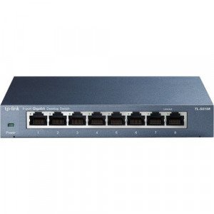 TP-LINK TL-SG108 8-Port 10/100/1000Mbps Desktop Gigabit Steel Cased Switch  -TL-SG108