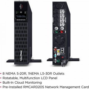 CyberPower Smart App Sinewave PR3000RTXL2UACN 3000VA Rack/Tower UPS - 2U Rack/Tower - AVR - 3 Hour Recharge