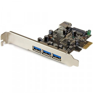 StarTech.com 4 Port PCI Express USB 3.0 Card - 3 External and 1 Internal - 5Gbps - Add four USB 3.0 ports