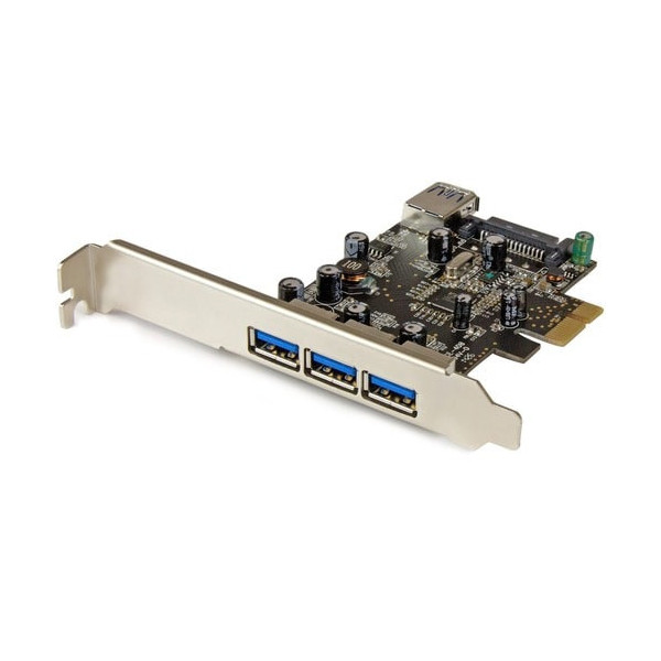 StarTech.com 4 Port PCI Express USB 3.0 Card - 3 External and 1 Internal - 5Gbps - Add four USB 3.0 ports