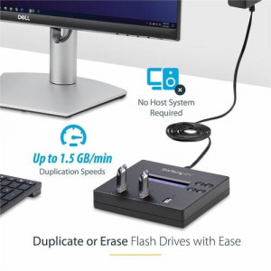 StarTech.com Standalone 1 to 2 USB Thumb Drive Duplicator/Eraser, Multiple USB Flash Drive Copier/Cloner, Sector-by-Sector Copy,