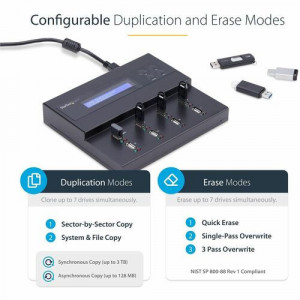 StarTech.com 1:7 Standalone USB Duplicator and Eraser - for USB Flash Drives - Flash Drive Duplicator - USB Copier -