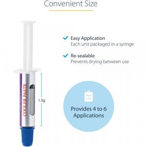 StarTech.com Thermal Paste, 1.5g Metal Oxide Heat Sink Compound, Re-sealable Syringes, CPU Paste - 1.5g