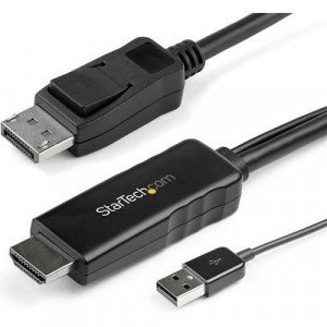 StarTech.com 6ft (2m) HDMI to DisplayPort Cable 4K 30Hz - Active HDMI 1.4 to DP 1.2 Adapter Cable with Audio