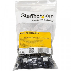 StarTech.com Server Rack Screws and Clip Nuts - 10-32 - Rack Mount Screws and Slide-On Cage Nuts - Clip Nuts and Screws