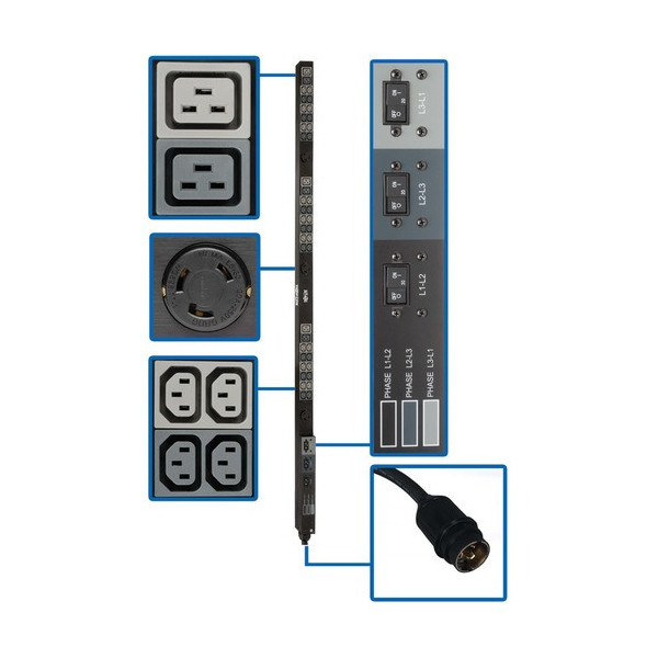 Tripp Lite by Eaton PDU3V6H50A 45-Outlets PDU - Basic - Hubbel CS8365C 50A - 36 x IEC 60320 C13