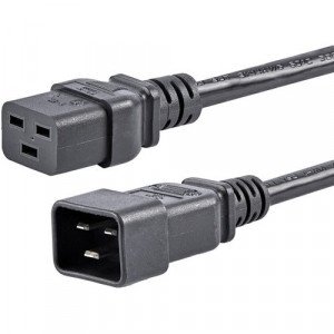 StarTech.com 6ft (1.8m) Heavy Duty Extension Cord, IEC C19 to IEC C20 Black Extension Cord, 15A 250V, 14AWG,