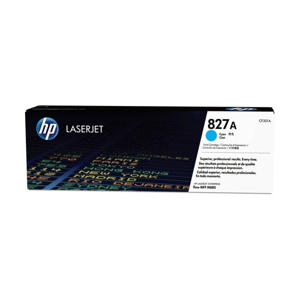 HP 827A (CF301A) Original Standard Yield Laser Toner Cartridge - Single Pack - Cyan - 1 Each - 32000 Pages