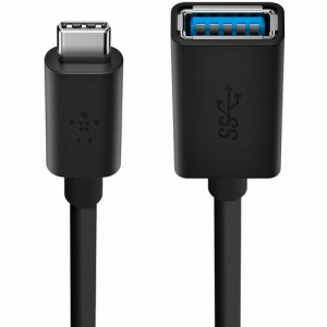 Belkin USB-C to USB-A Adapter - USB 3.0 Charger - 5 Gbps - Black - 6" USB Data Transfer Cable for Flash Drive, Keyboard, Mouse