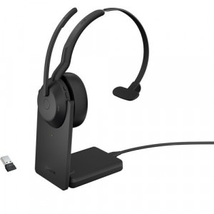 Jabra Evolve2 55 Headset - Mono - Wireless - Bluetooth - 98.4 ft - 20 Hz - 20 kHz - On-ear - Monaural - Supra-aural