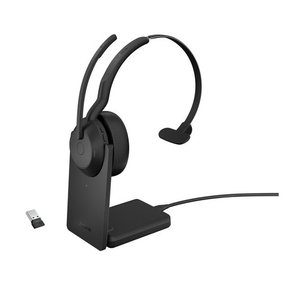 Jabra Evolve2 55 Headset - Mono - Wireless - Bluetooth - 98.4 ft - 20 Hz - 20 kHz - On-ear - Monaural - Supra-aural