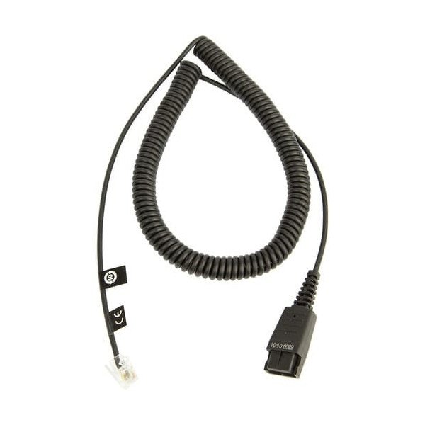 Jabra Interface Adapter Cable - 6.6 ft Phone Cable for Phone - First End: 1 x Quick Disconnect - Second End: 1 x RJ-10 Phone