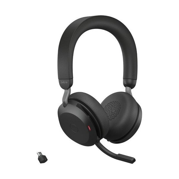 Jabra Evolve2 75 Wireless On-ear Stereo Headset - USB-C - Unified Communication - With Charging Stand