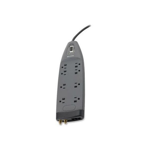 Belkin 8 Outlet Home/Office Surge Protector with coxial protection - 6 foot Cable - Black- 3550 Joules - 8 x AC Power - 3550 J