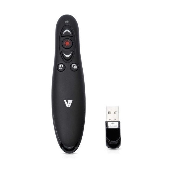 V7 Professional Wireless Presenter with Laser Pointer and microSD Card Reader - Wireless - 35 ft (10668 mm)