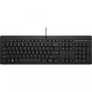 HP 125 Wired Keyboard - Cable Connectivity - USB Type A Interface - PC - Plunger Keyswitch - Black