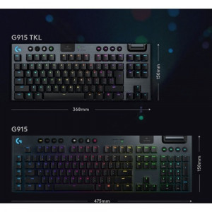 Logitech G915 TKL Tenkeyless Lightspeed Wireless RGB Mechanical Gaming Keyboard - Wireless Connectivity -