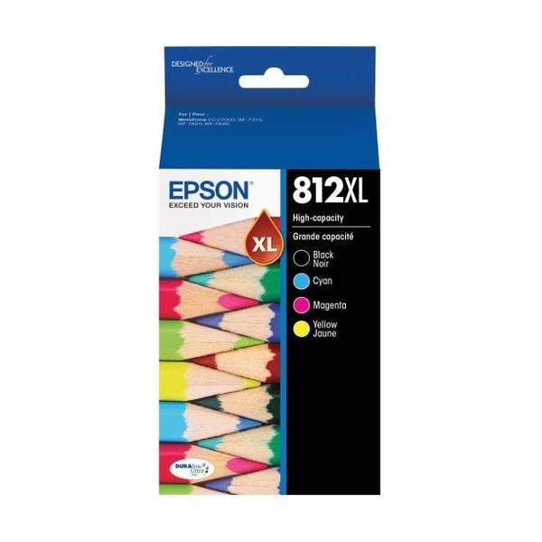 Epson DURABrite Ultra T812XL-XCS High Yield Inkjet Ink Cartridge - Single Pack - Cyan, Black, Yellow, Magenta Pack