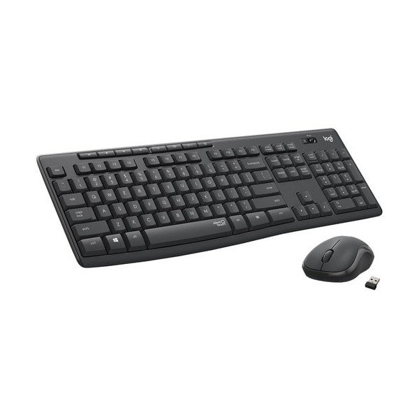 Logitech MK295 Silent Wireless Combo - USB Wireless Wi-Fi/RF - Graphite - USB Wireless Wi-Fi Mouse,