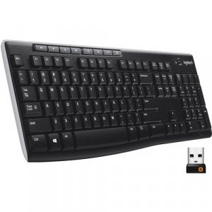 Logitech K270 Keyboard - Wireless Connectivity - RF - 33 ft (10058.40 mm) - 2.40 GHz - USB Interface