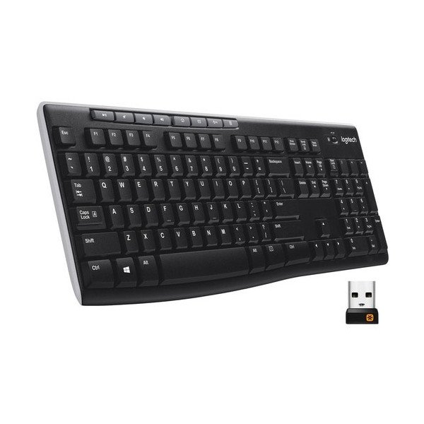 Logitech K270 Keyboard - Wireless Connectivity - RF - 33 ft (10058.40 mm) - 2.40 GHz - USB Interface